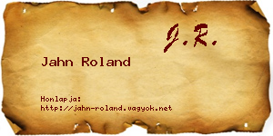Jahn Roland névjegykártya